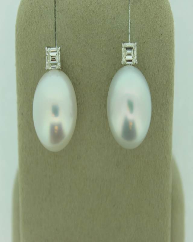 18KWG DIA PRL EARRINGS